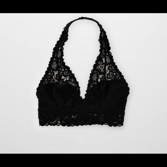 Aerie Black Halter Lace Bralette​​​​​​​​​ - Picture 1 of 9